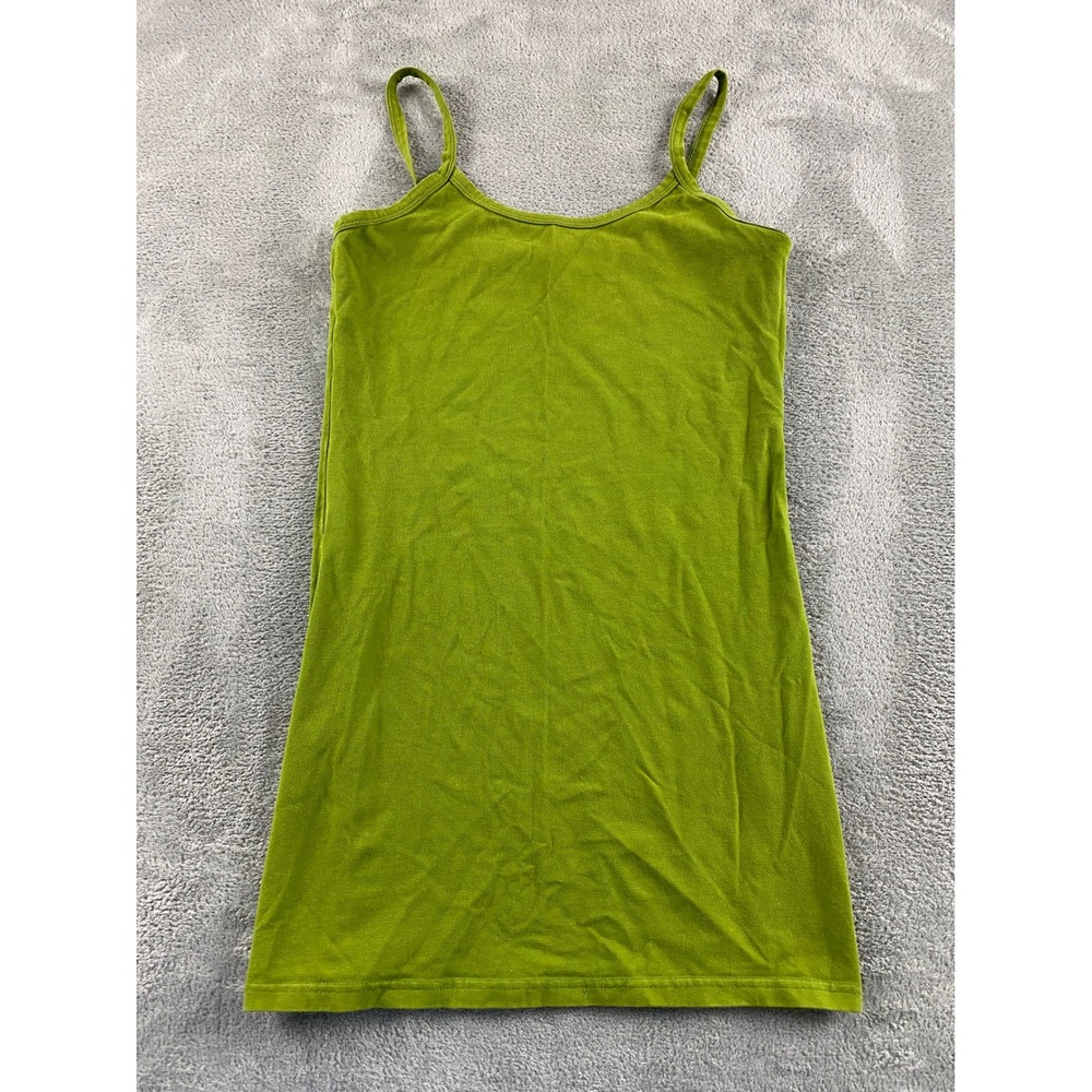 BKE Core Womens Extra Long Camisole Lime Green Scoop Neck Tank Top Medium